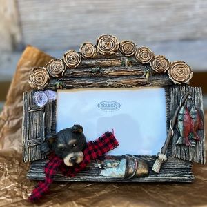 New Black Bear with Red Scarf Picture Frame 6x4”